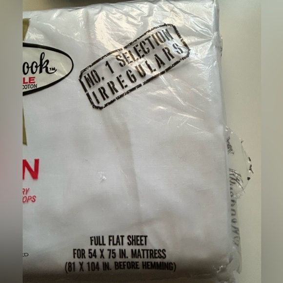 Meadowbrook Luxury Percale No Iron Full Flat Sheet Irregular - Picture 3 of 5